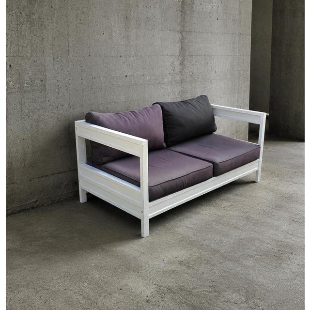 Collection Jan des Bouvrie lounge chair in / outside with cushions / matching 2 seater / for Praxis 1980s / Rare set /...