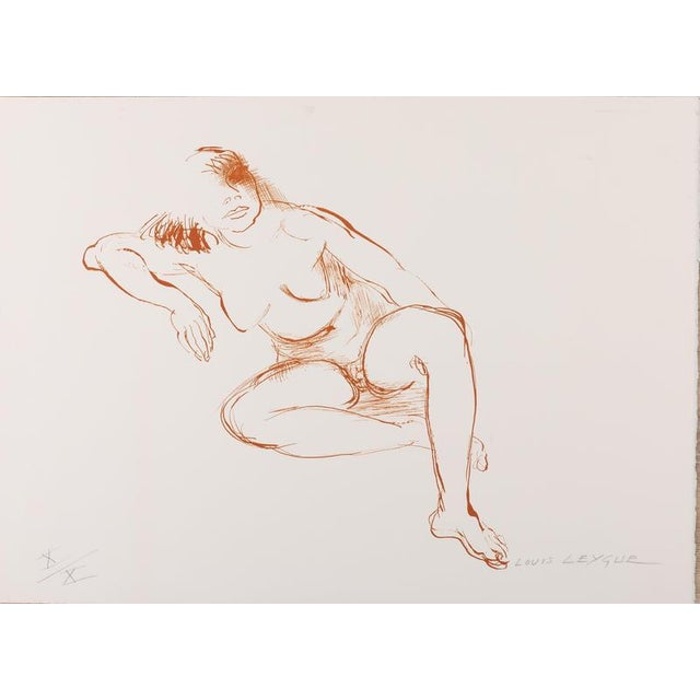 2000 - 2009 Leygue Louis, Seated Nude, Lithograph For Sale - Image 5 of 5