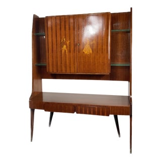 Vintage Inlaid Bar Cabinet by Vittorio Dassi, 1950s For Sale