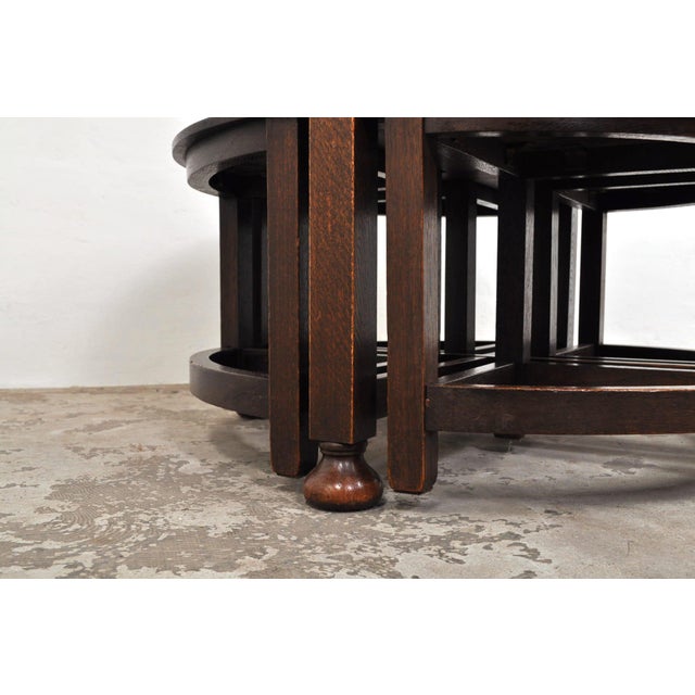 Vintage Oak Coffee Table, 1920s, Set of 5 For Sale - Image 14 of 16