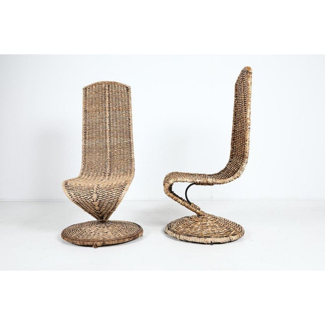 Sculptural High Back Chairs, Italy, 1980s, Set of 2 For Sale - Image 4 of 7