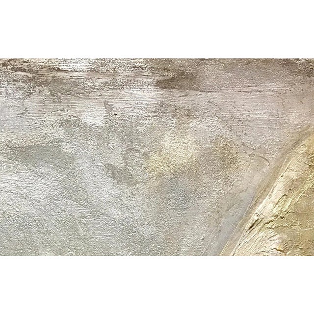 Contemporary "Adoration (#1 in Series)" Original Abstract Neutral Art Metallic Textured Fresco Painting For Sale - Image 3 of 10