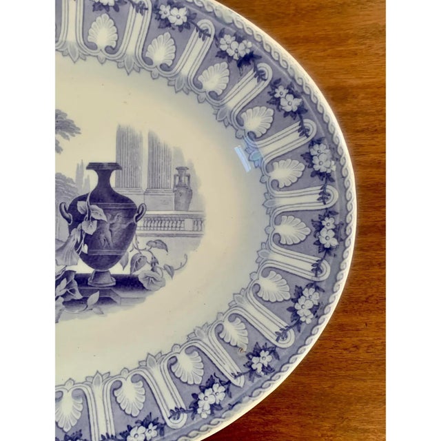 Late 19th Century 19th Century Blue and White Ironstone Transferware Platter For Sale - Image 5 of 9