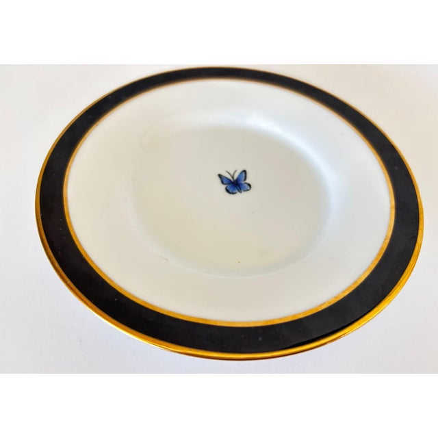 Late 20th Century Lynn Chase Designs Jaguar Jungle Saucer Dish Black Border and 24k Gold Rim For Sale - Image 5 of 6