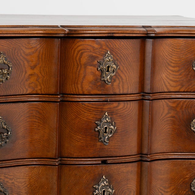 18th Century Danish Oak Rococo Chest of Four Drawers For Sale - Image 9 of 17