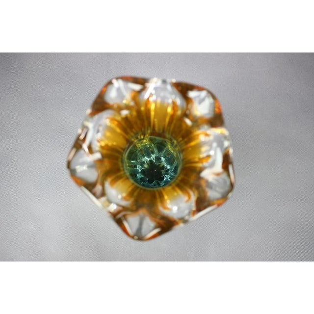 1960s Mid-Century Amber and Green Art Glass Vase attributed to Josef Hospodka, 1960s For Sale - Image 5 of 9