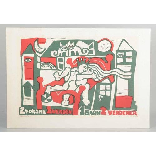 Henning Tais Hedin (b. 1946) Proof print. 1978. An expressive and imaginative work with strong graphic impact, where...