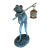 Late 20th Century Spi Walking Frog With Lantern Garden Statue For Sale