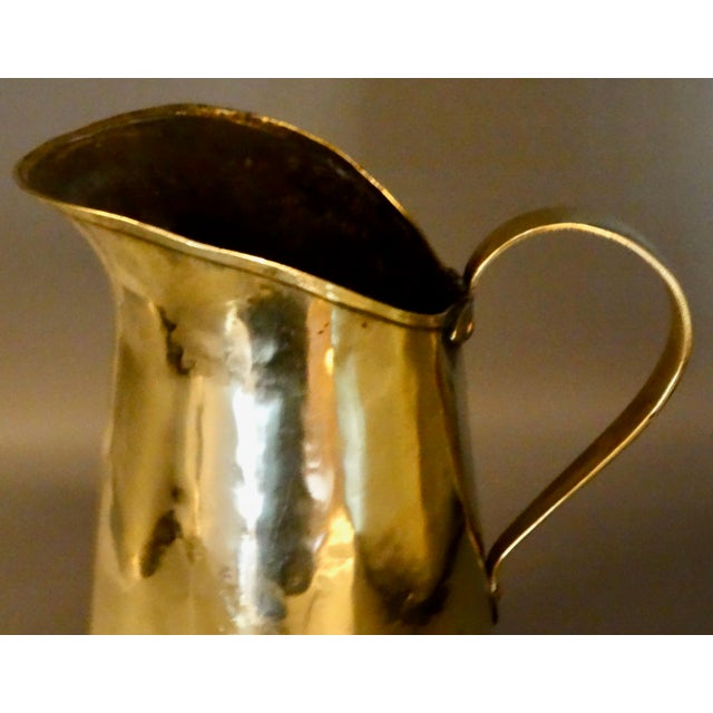 Antique French Handcrafted Brass Pitcher For Sale - Image 4 of 12