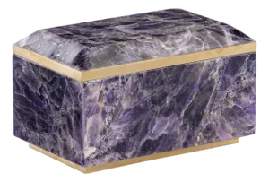Maitland-Smith Small Brass And Amethyst Box