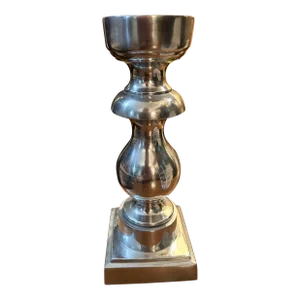 Vintage 1980s Chrome Chunky Weighted Candle Holder