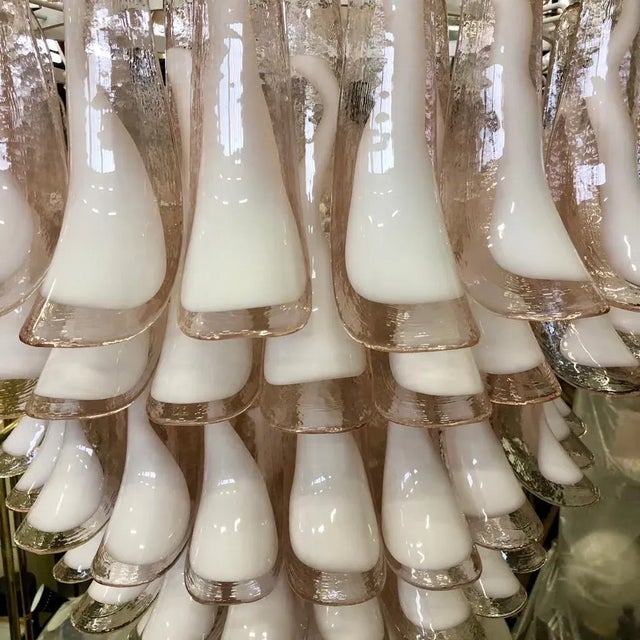 Mazzega Murano Chandelier in Light Pink, 2000 For Sale - Image 4 of 10