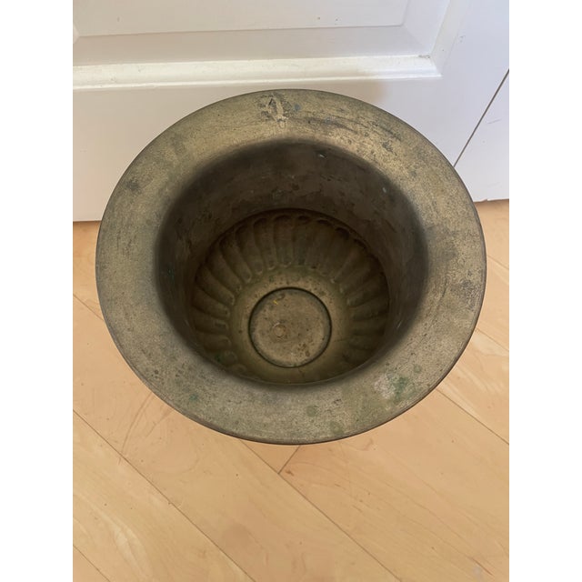 Vintage Sliver Tone Distressed Urn Champagne Bucket Ice Bucket For Sale - Image 9 of 10