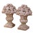 Pair of Mid Century French Carved Weathered Concrete Outdoor Vases For Sale