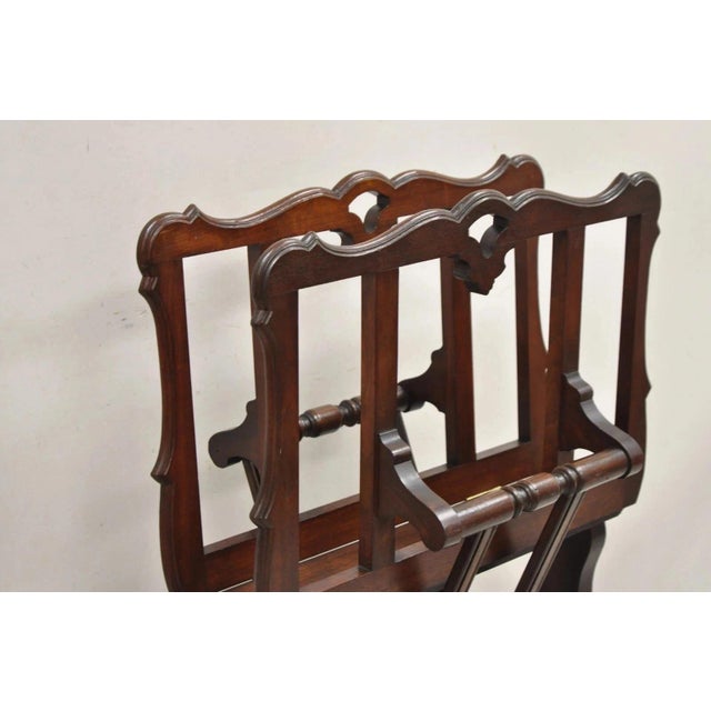 Victorian Antique American Victorian Carved Black Walnut Adjustable Folio Print Stand For Sale - Image 3 of 12