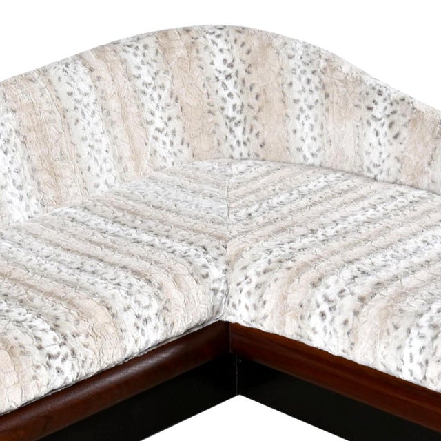 Mid-Century Modern Faux Snow Leopard Restored Mid-Century Modern Adrian Pearsall Cloud Sofa Sectional For Sale - Image 3 of 13
