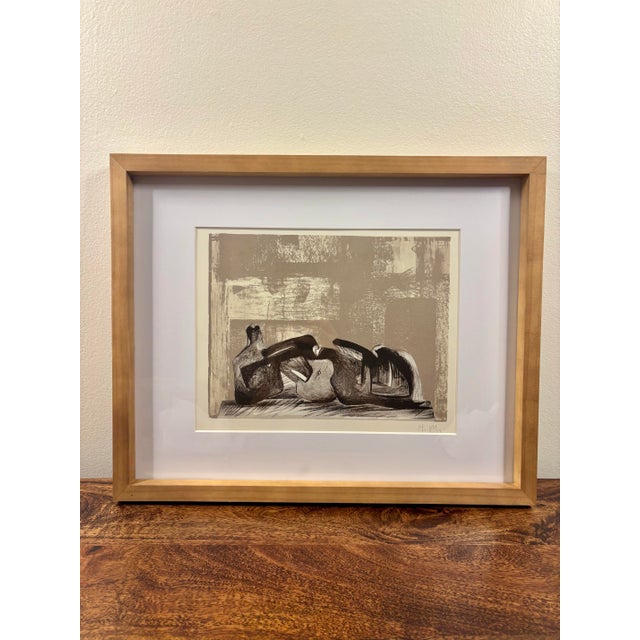 Henry Moore 1977 Henry Moore Reclining Figure Interior Setting I Lithograph Cramer 458 For Sale - Image 4 of 5