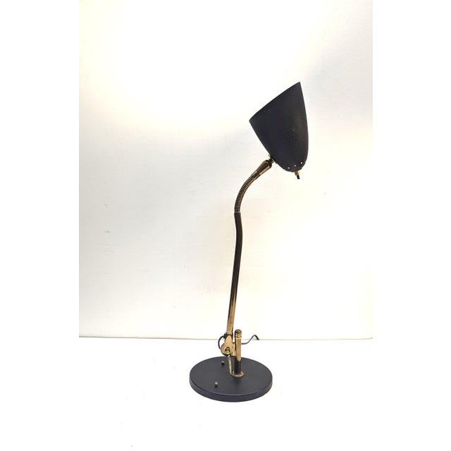 1940s Belmag Articulating Brass Goose Neck Desk Lamp Christian Dell For Sale In New York - Image 6 of 12