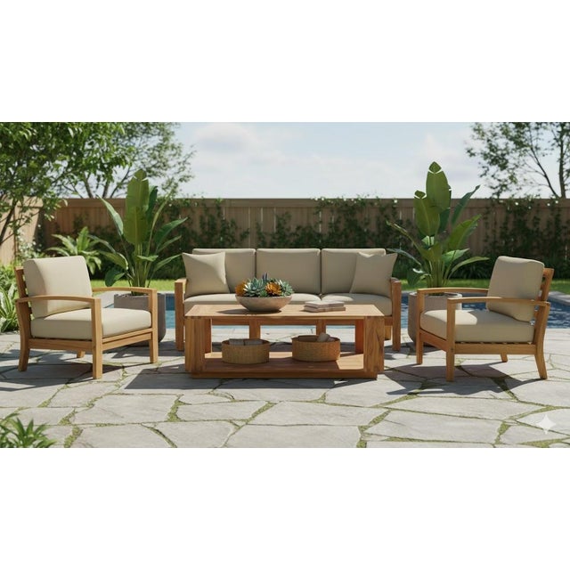 Imperial Grove Outdoor Solid Teak Wood Coffee Table For Sale - Image 9 of 9