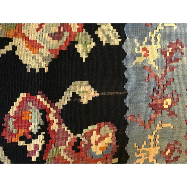 1950s Custom Made Vintage Tribal Lumbar Kilim Pillow Cover For Sale - Image 5 of 6