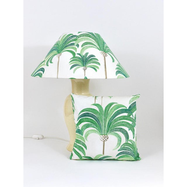 Riviera Palm Tree Table Lamp with Matching Pillow by Tommaso Barbi, 1970s, Set of 2 For Sale - Image 14 of 18