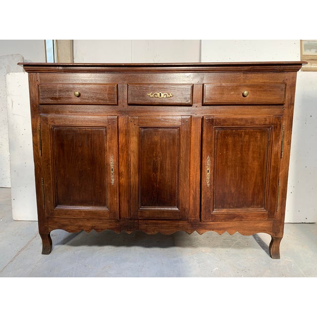 Wood Louis XV Style Sideboard in Cherry Wood For Sale - Image 7 of 10