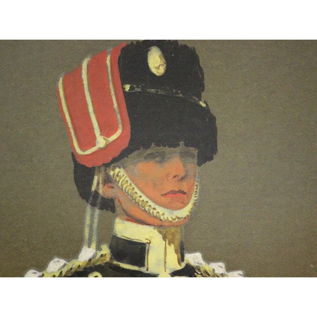 Traditional "The Chainy 10th" (Prince of Wales's Own Royal) Gouache by Jack Challenor For Sale - Image 3 of 5