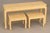 Chinoiserie Henredon Ming Goatskin Console Table With Two Stools 1970's For Sale - Image 3 of 11