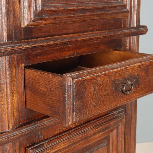 Wood Baroque Style Oak Sideboard with Safe For Sale - Image 7 of 13
