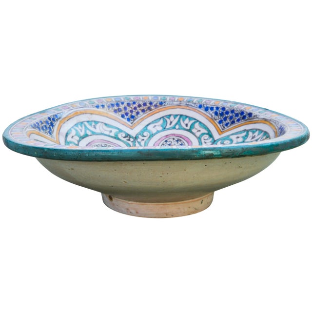 Ceramic Bowl W/ Andalusian Pattern For Sale - Image 4 of 9