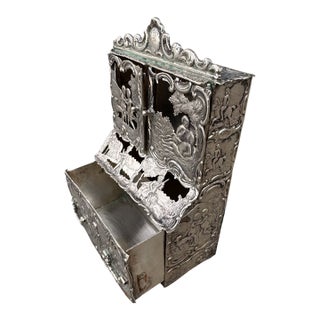 The 1887 Hooikaas Silver Bureau: An Architectural Miniature in Repoussé For Sale