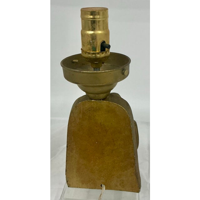 Vintage Art Deco Chalk Ware Sculptural Lamp. For Sale - Image 10 of 12