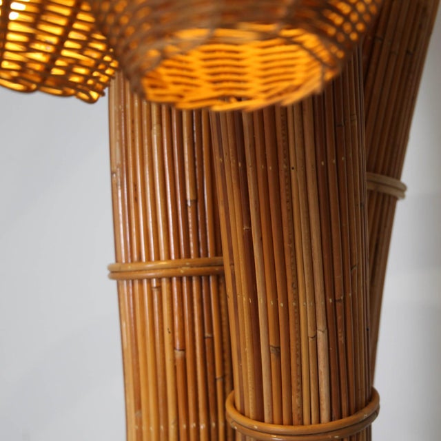 Palmtree Floor Lamp in Rattan For Sale - Image 16 of 18