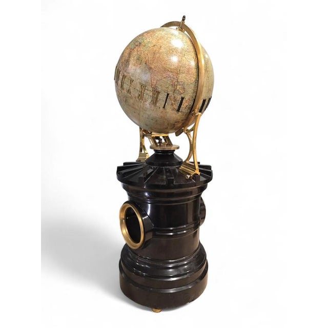 Orrery Tellurio Rotating Terrestrial Globe Clock by Ludw. Jul. Heymann, Leipzig, 1885 For Sale - Image 13 of 16