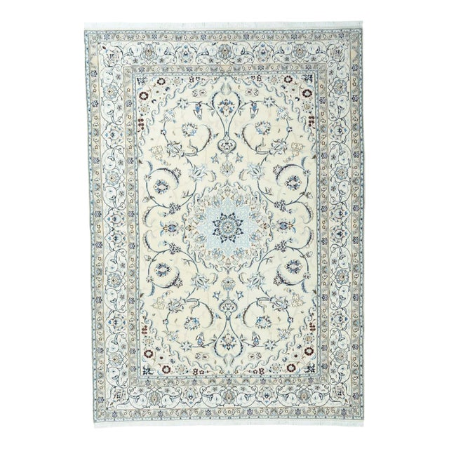 Hand-Knotted Nain Rug in Silk For Sale