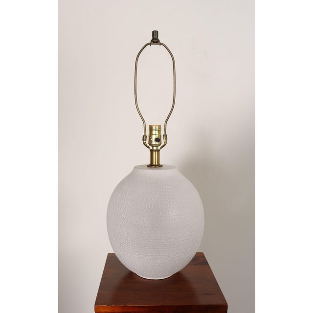 White Vintage White Stippled Ceramic Orb Table Lamp by Lee Rosen for Design Technics For Sale - Image 8 of 16