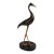 Vintage Korean Black and Gold Heron Sculpture on Oval Base, 13” For Sale