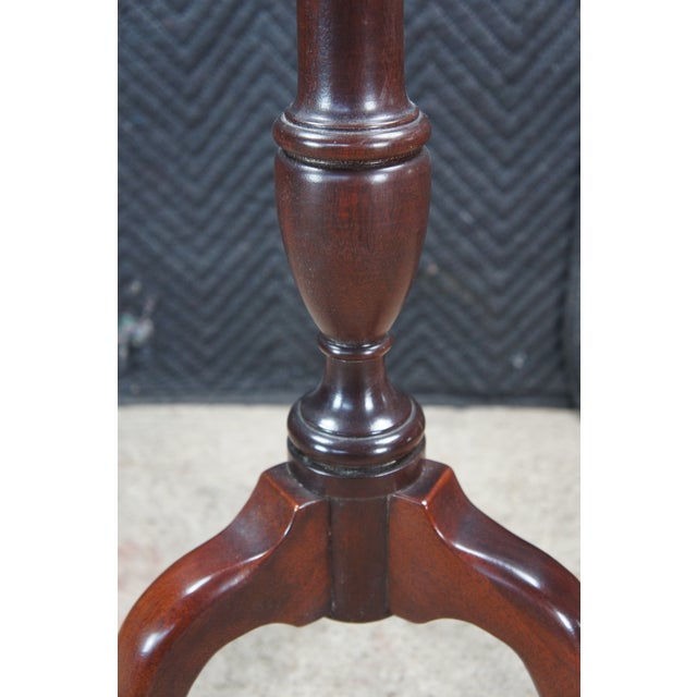 Large Vintage Queen Anne Style Solid Mahogany Plant Candlestand Pedestal Gallery For Sale - Image 10 of 13