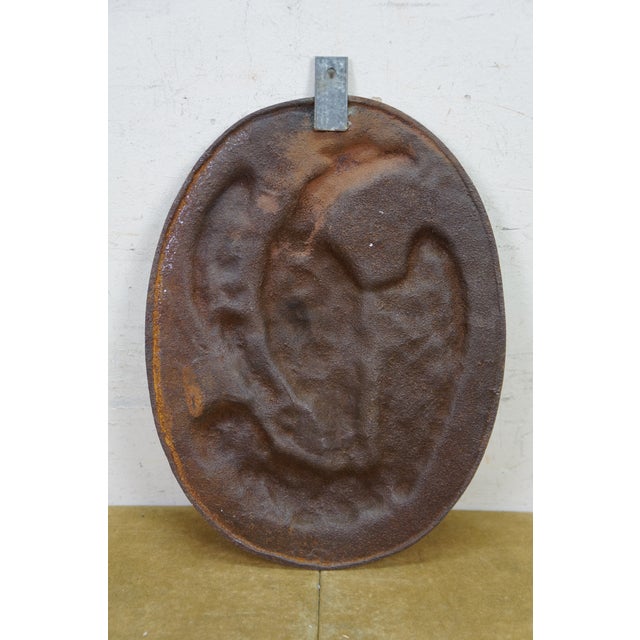 Metal Antique Cast Iron Ina Insurance Heraldic Eagle Fire Mark Plaque 1792 11" For Sale - Image 7 of 10