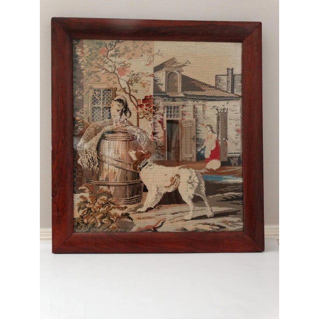 Wood Late 19th Century Antique Berlin Woolwork Needlework For Sale - Image 7 of 8