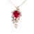 2.11 Carat Burmese Ruby Diamond Platinum Pendant Necklace, Gia Certified For Sale - Image 4 of 8