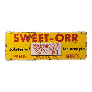 Vintage Sweet-Orr Union-Made Workwear S S P Sign For Sale
