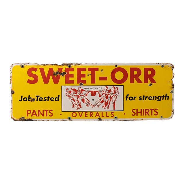 Vintage Sweet-Orr Union-Made Workwear S S P Sign For Sale