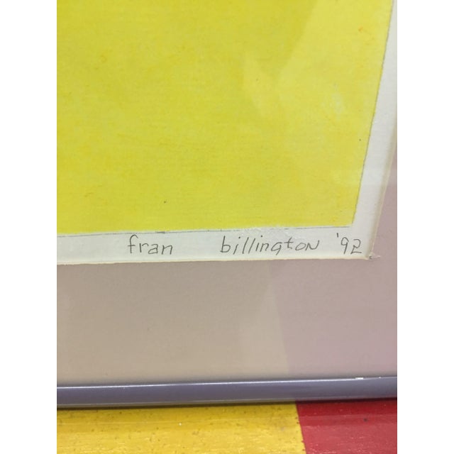 Vintage 1992 lithograph with signature. Seated female abstract.