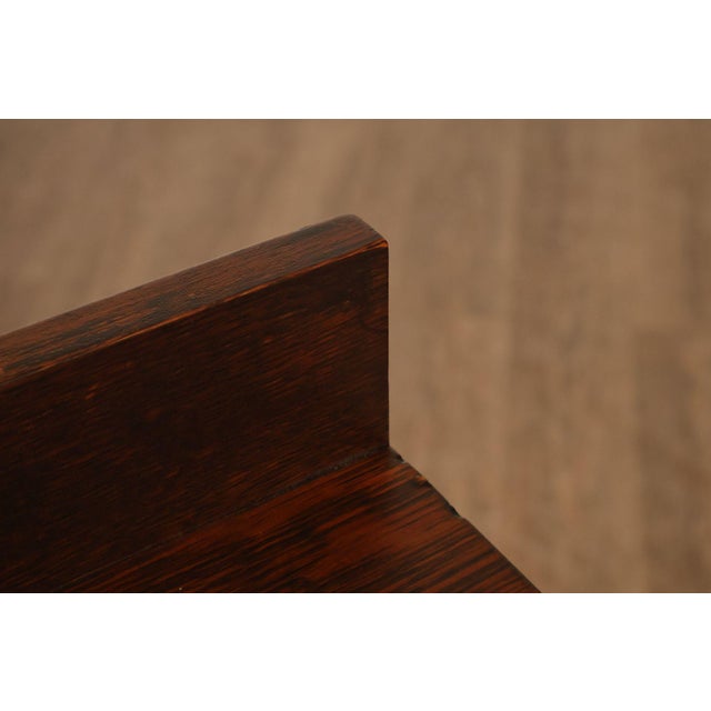 Antique Arts And Crafts Style Solid Oak Console Table With Drawer For Sale In Philadelphia - Image 6 of 18