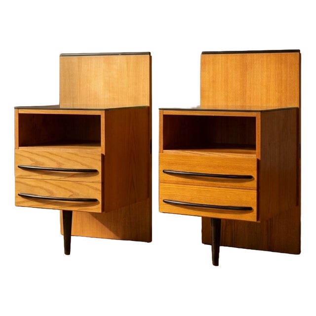 Vintage Czech Bedside Tables by Mojmir Požar, 1960s, Set of 2 For Sale