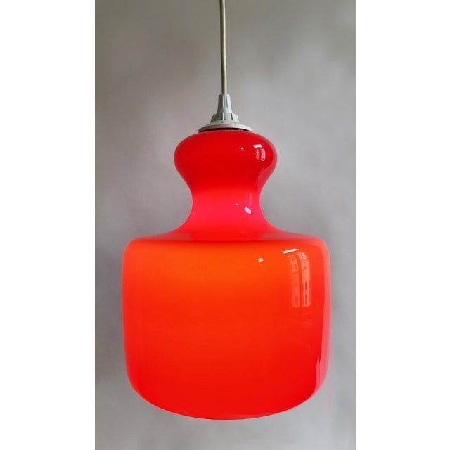 Glass Pop Art Italian Red Glass Lamp, 1960s For Sale - Image 7 of 11