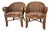 Vintage Tommy Bahama Style Bamboo Wicker Arm Chairs - A Pair For Sale