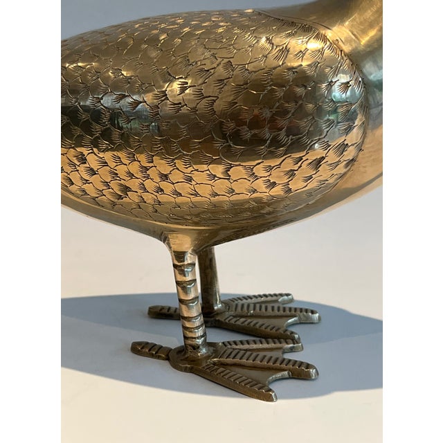 1970s Decorative brass sculpture representing a duck For Sale - Image 10 of 12