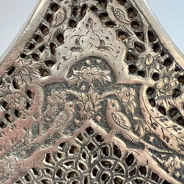 Silver Antique Persian Silver Tabletop Vanity MIrror For Sale - Image 8 of 11